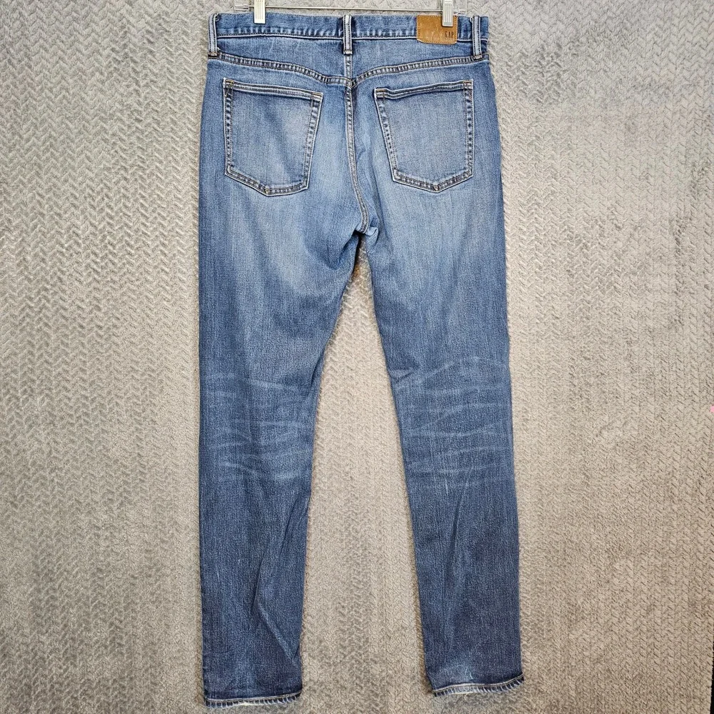 Gap Denim Mens 32x32 Slim Fit Blue Jeans Medium Wash‎ Stretch Lyocell Blend